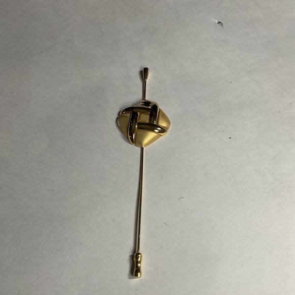 Vintage Gold Tone Linda Dano abstract shape Brooch Hat Pin - Picture 1 of 5